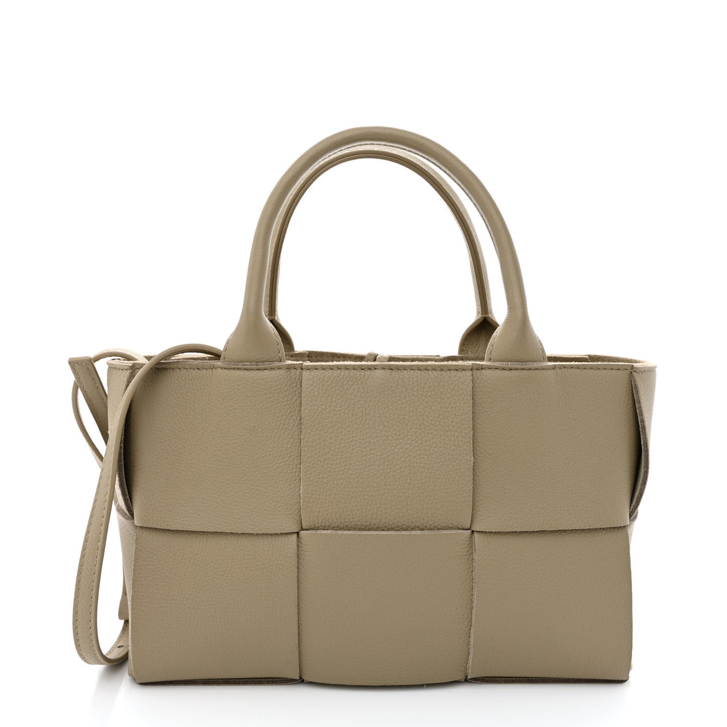 Nappa Maxi Intreccio Mini Arco Tote Taupe