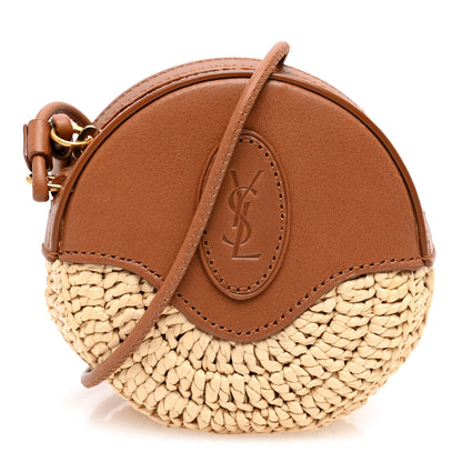 Saint Laurent Raffia Round Camera Bag Beige Naturel 1 of 9