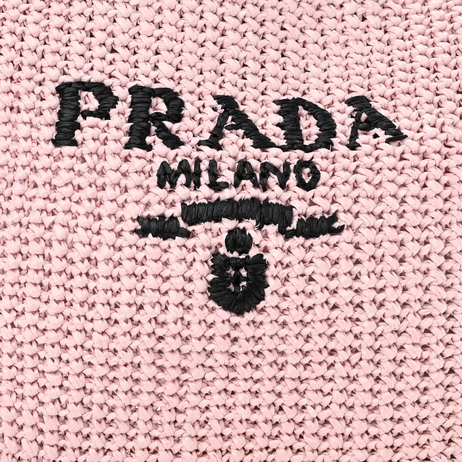 Prada Yarn Raffia Effect Crochet Small Logo Tote Alabastro 8 of 10