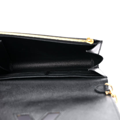 Louis Vuitton Epi Sequin Bird Twist Chain Wallet PM Black 5 of 8