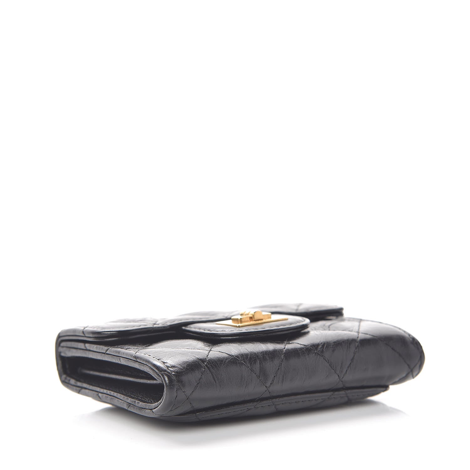 Chanel Aged Calfskin Quilted Reissue Flap Card Holder Black 4 of 9