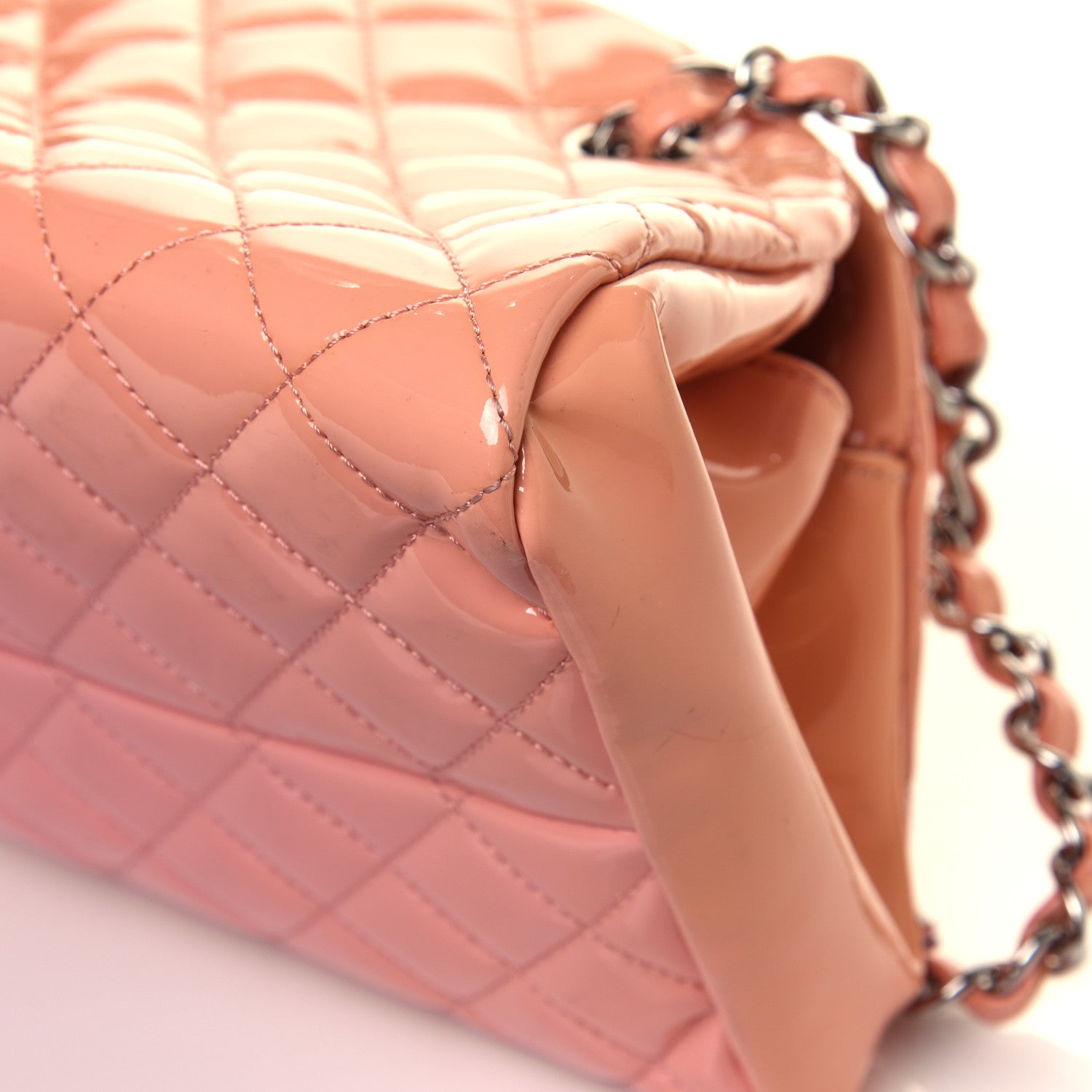 Chanel Patent Quilted Medium Just Mademoiselle Bowling Bag Pink 9 of 12