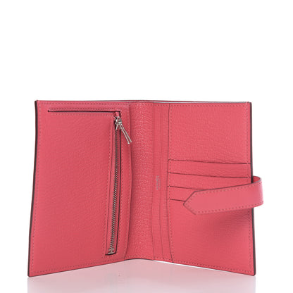 Hermes Chevre Mysore Bearn Compact Wallet Rose Lipstick 4 of 6