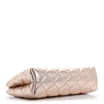 Chanel Metallic Lambskin Quilted Cosmetic Pouch Light Pink 4 of 8
