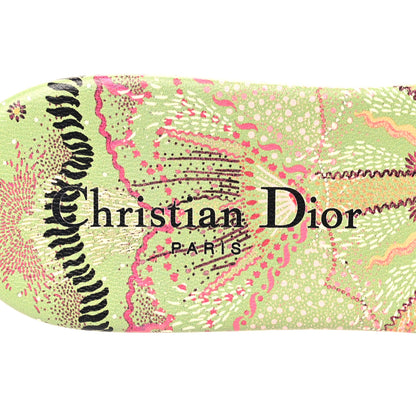 Christian Dior Canvas Embroidered In Lights Dway Mules Slide Sandals 37.5 Green Pink 8 of 8