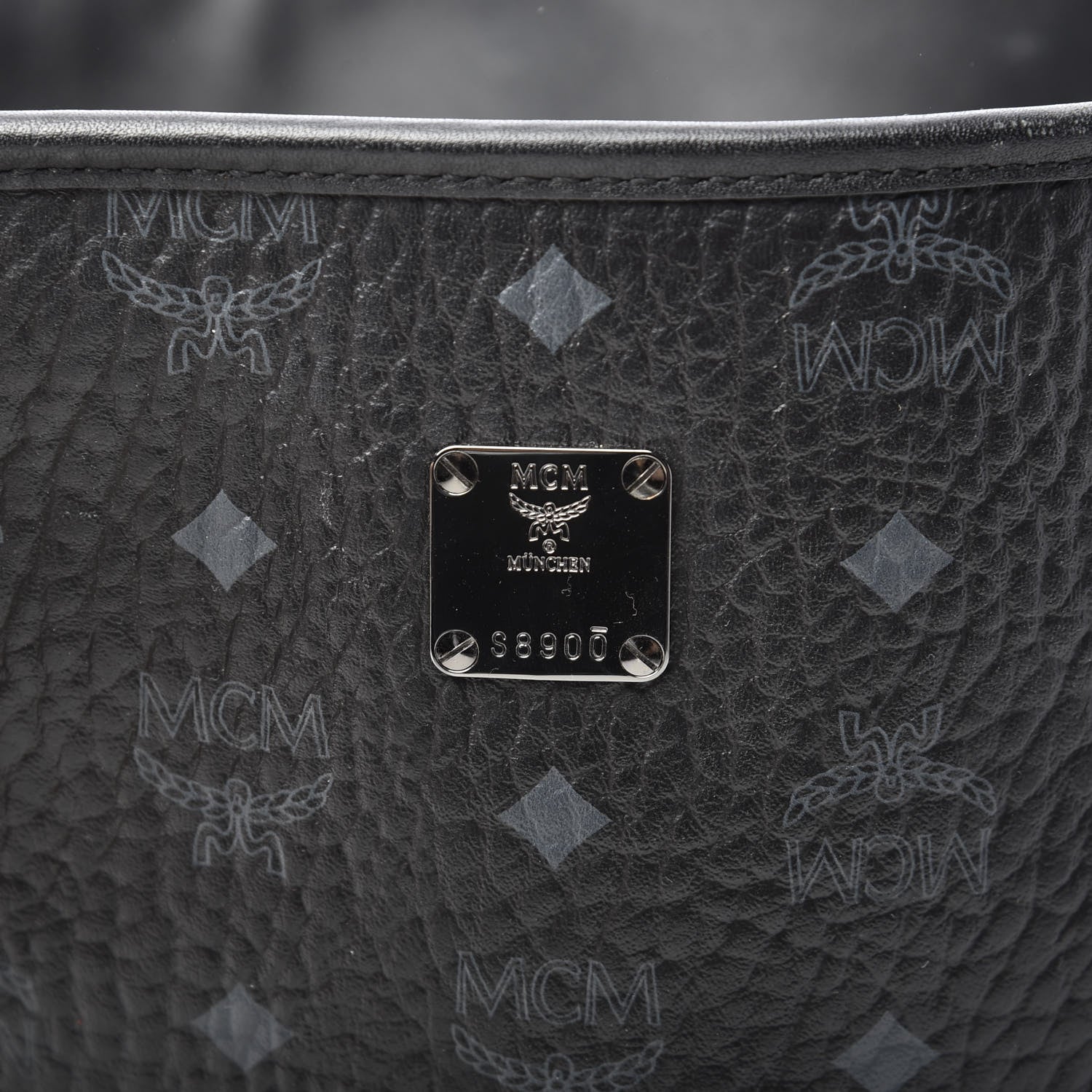MCM Visetos Large Anya Shopper Tote Black 6 of 10