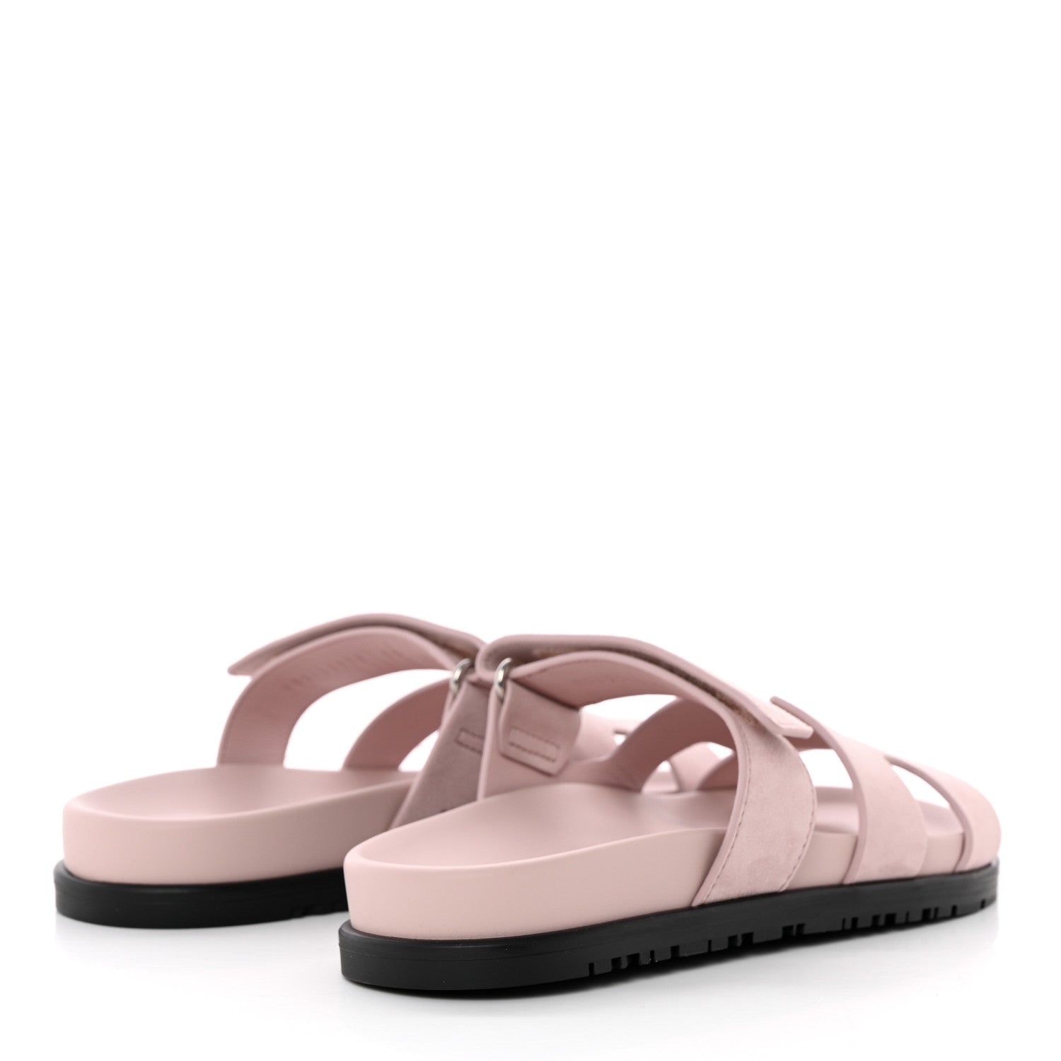 Hermes Suede Goatskin Womens Chypre Sandals 36 Rose Porcelaine 4 of 12