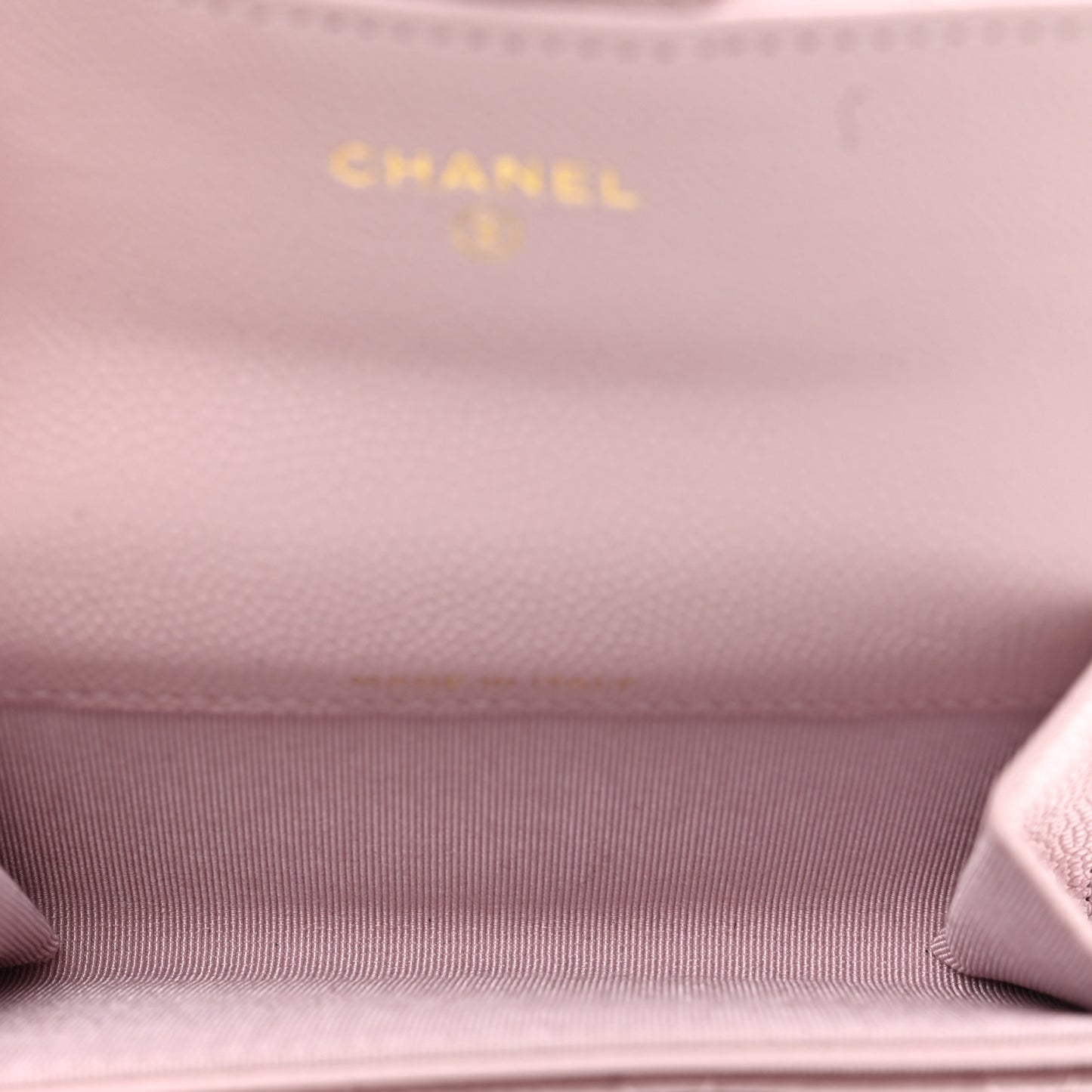 Caviar Quilted Flap Card Holder Wallet Light Pink