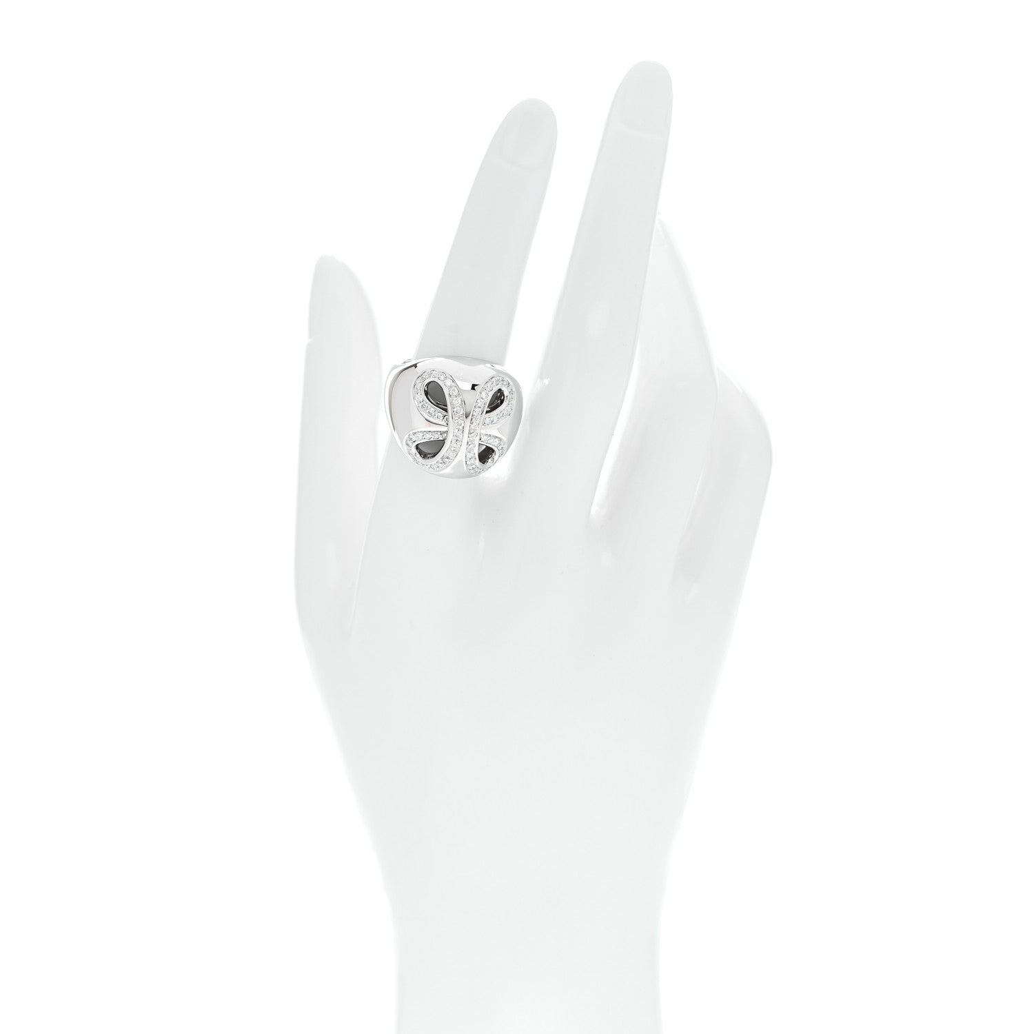 Damiani 18K White Gold Diamond Infinity Dome Ring 55 7.25 2 of 7