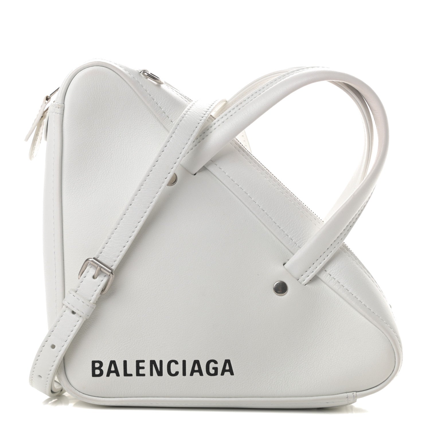 Balenciaga Calfskin XS Triangle Duffle White 1 of 10