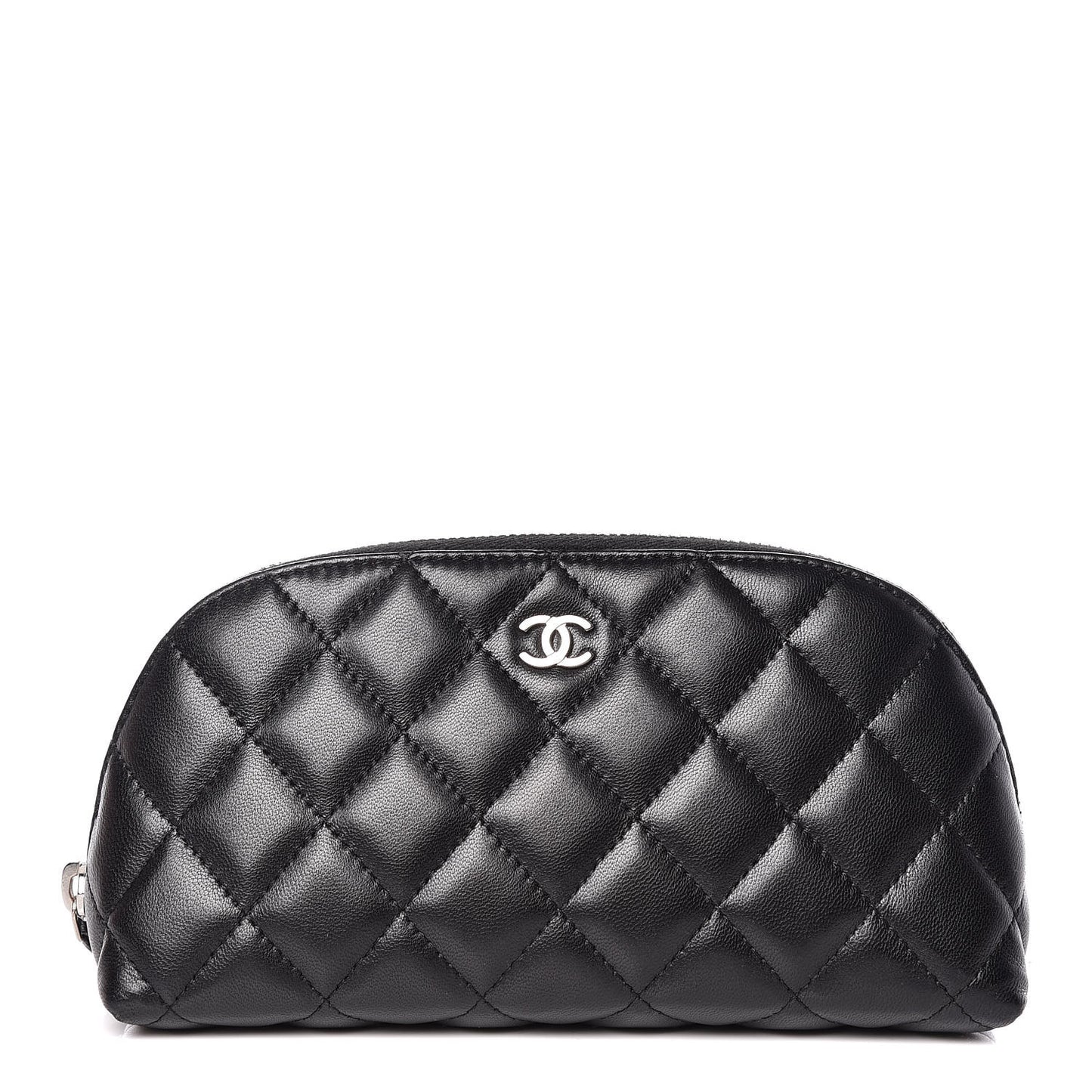 Lambskin Quilted Cosmetic Case Black