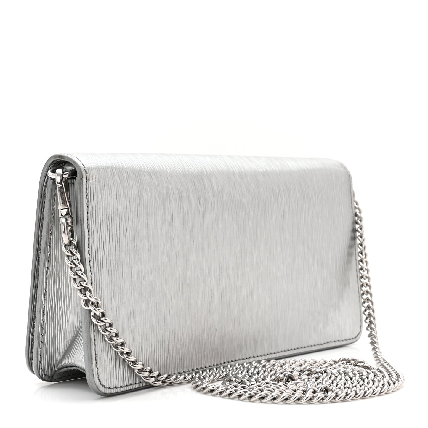 Metallic Vitello Move Oro Chain Wallet Cromo