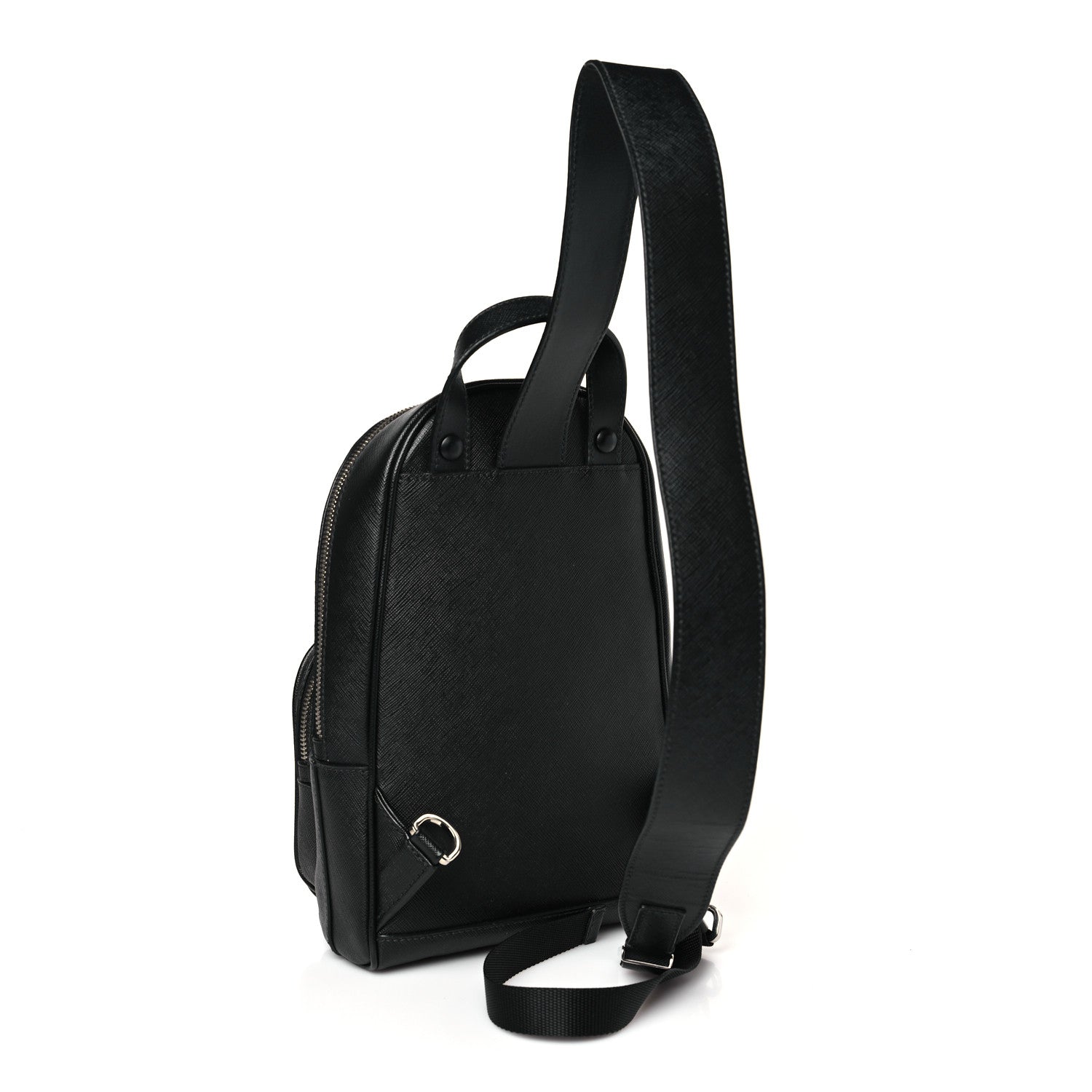 Prada Saffiano Sling Backpack Black 3 of 7