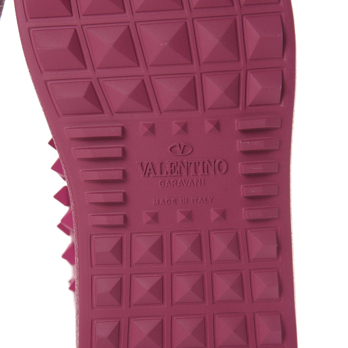 Calfskin Rockstud High Top Sneakers 35 Fuxia