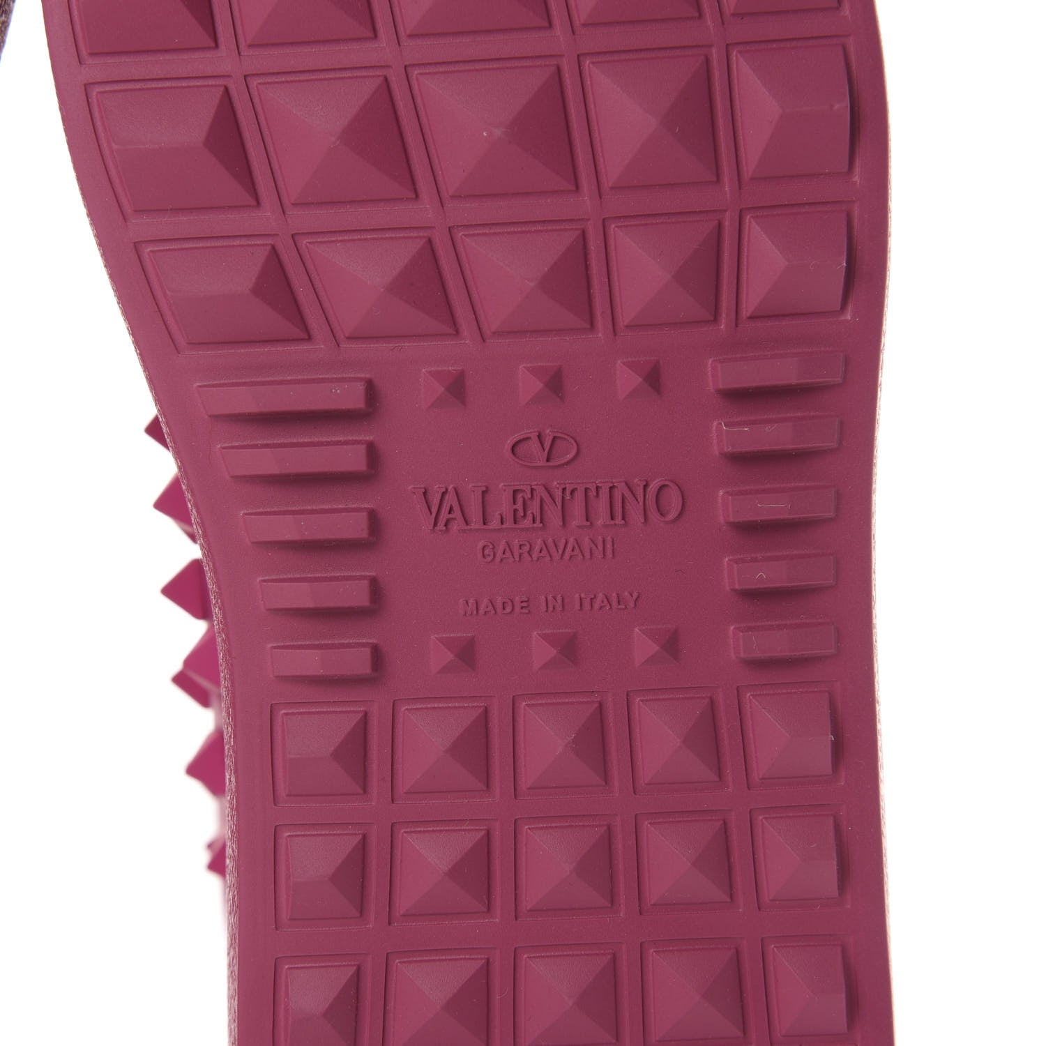 Valentino Garavani Calfskin Rockstud High Top Sneakers 35 Fuxia 6 of 7