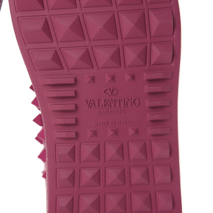 Valentino Garavani Calfskin Rockstud High Top Sneakers 35 Fuxia 6 of 7