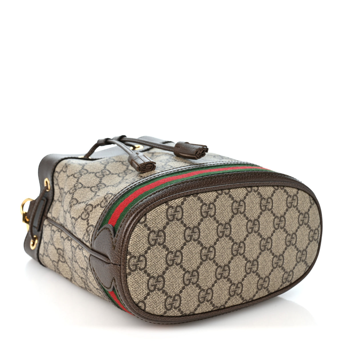 Gucci GG Supreme Monogram Web Small Ophidia Bucket Bag Brown 4 of 10