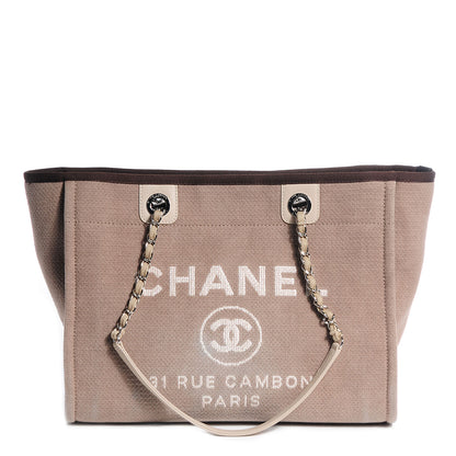 Chanel Canvas Deauville Small Tote Brown 1 of 8