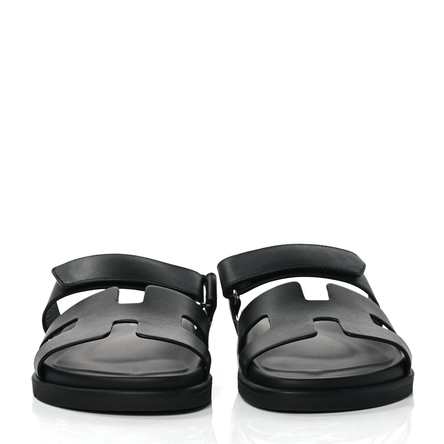 Hermes Calfskin Womens Chypre Sandals 38 Black 2 of 9