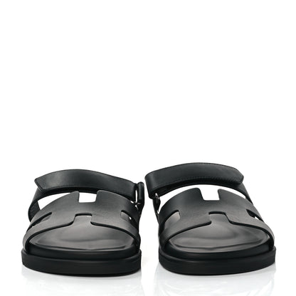 Hermes Calfskin Womens Chypre Sandals 38 Black 2 of 9