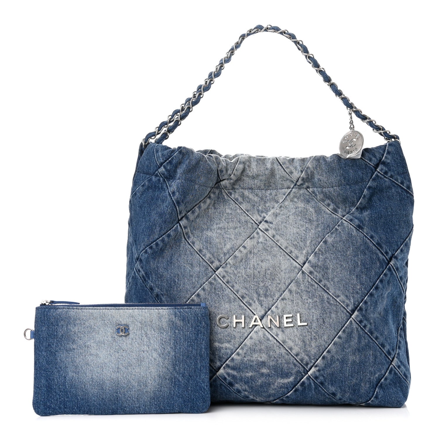Chanel Denim Quilted Chanel 22 Blue 1 of 12
