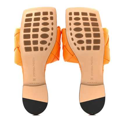 Bottega Veneta Nappa Maxi Intrecciato Lido Flat Sandals 38 Tangerine 5 of 11