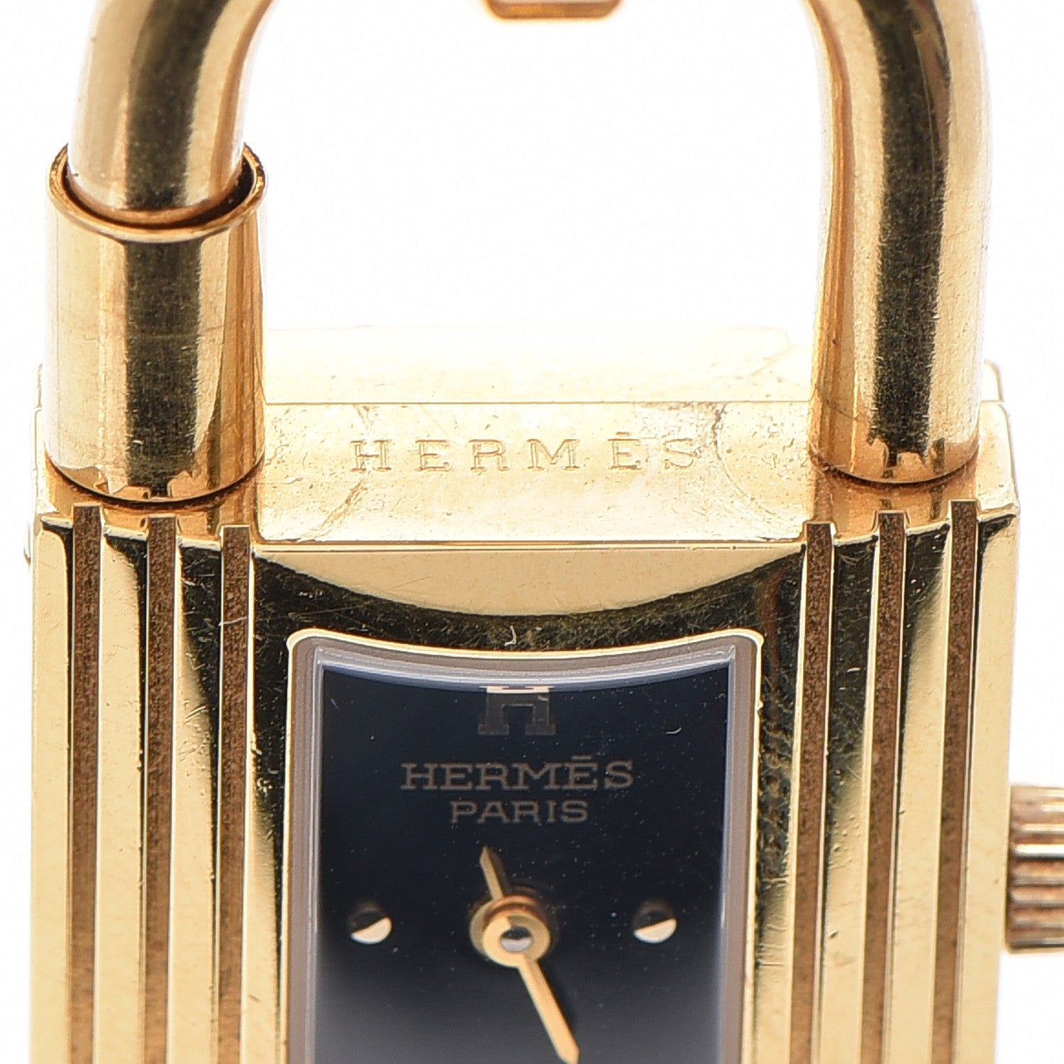 Hermes Stainless Steel Courchevel 20mm Kelly Cadena Quartz Watch Noir 5 of 13