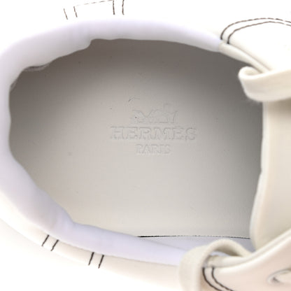 Hermes Technical Canvas Goatskin Mens Envol Sneakers 45 White Casse 7 of 9