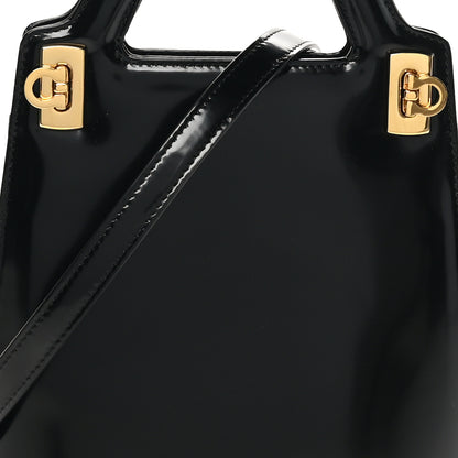 Salvatore Ferragamo Brushed Calfskin North South Wanda Top Handle Bag Black 7 of 9
