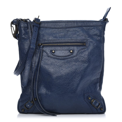 Balenciaga Agneau Classic Hardware Flat Crossbody Bleu Mineral 3 of 16