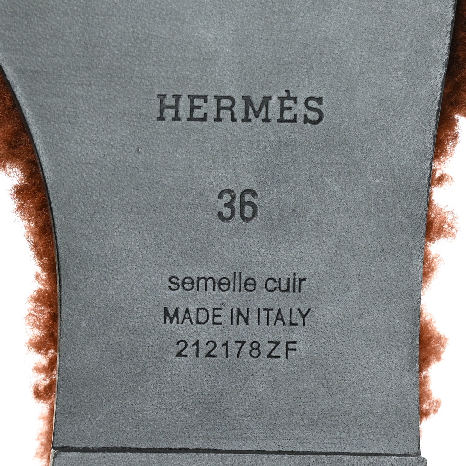 Hermes Woolskin Oran Sandals 36 Cognac 7 of 8