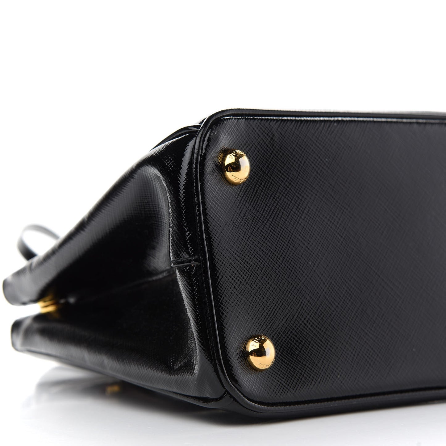 Saffiano Vernice Small Galleria Double Zip Tote Black