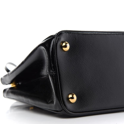 Prada Saffiano Vernice Small Galleria Double Zip Tote Black 7 of 8