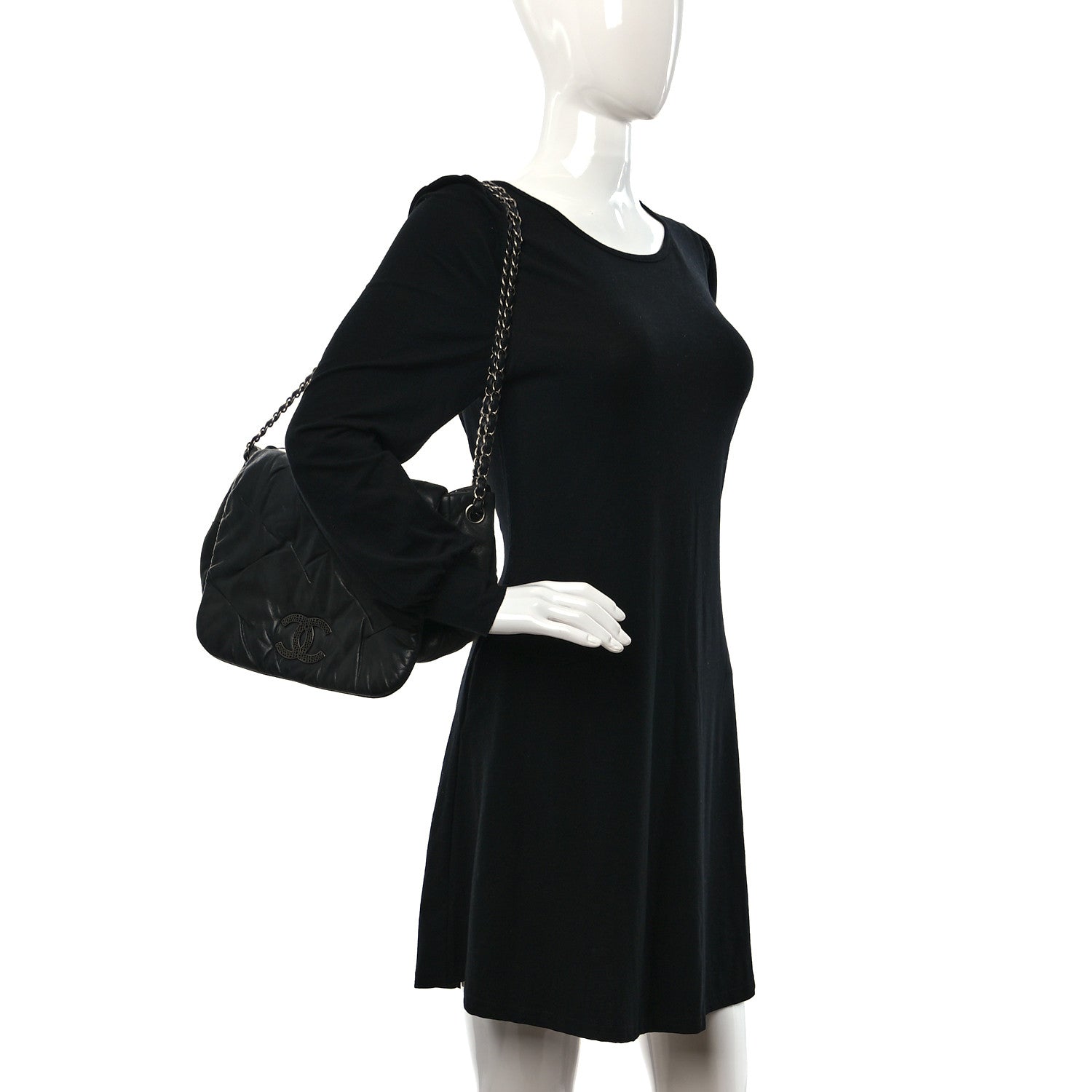 Chanel Iridescent Calfskin Glint Accordion Flap Black 2 of 12
