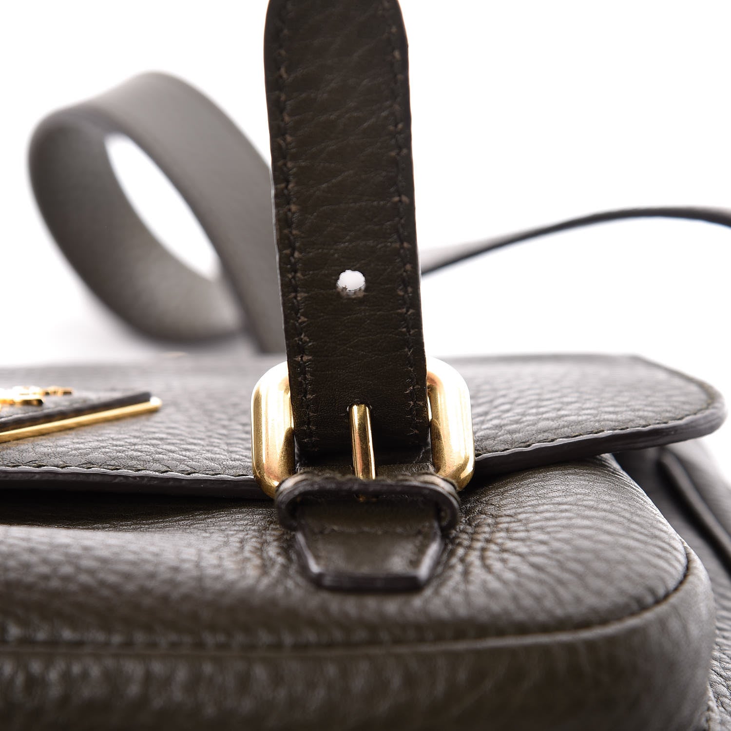 Prada Vitello Daino Messenger Bag Militare 9 of 13