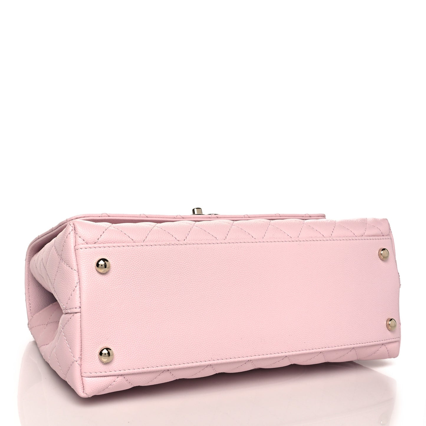 Caviar Quilted Small Coco Handle Flap Light Pink