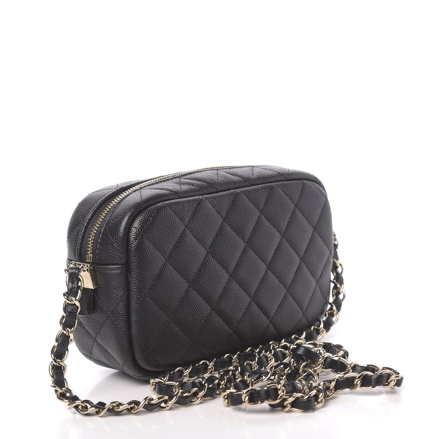 Caviar Quilted Camera Case Black