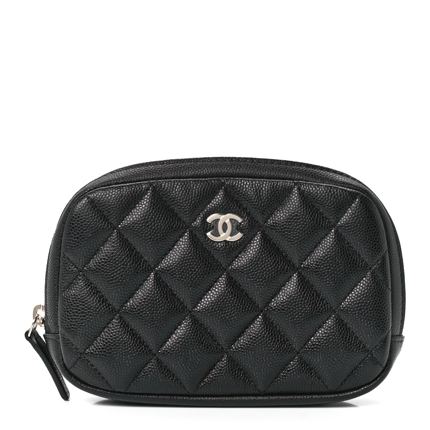 Chanel Caviar Quilted Curvy Pouch Cosmetic Case Black 1 of 12