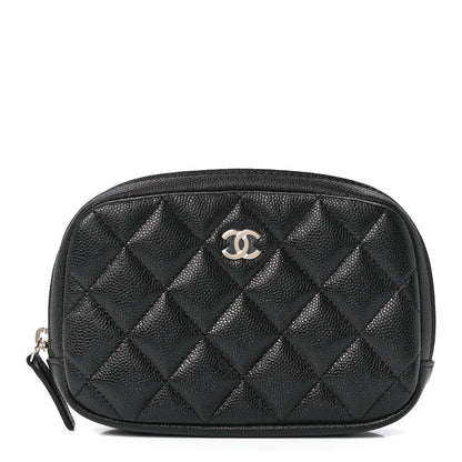 Chanel Caviar Quilted Curvy Pouch Cosmetic Case Black 1 of 12