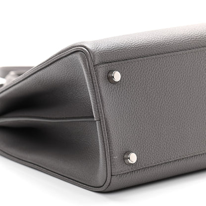 Gucci Grainy Calfskin Medium Zumi Top Handle Bag Dusty Grey 9 of 13