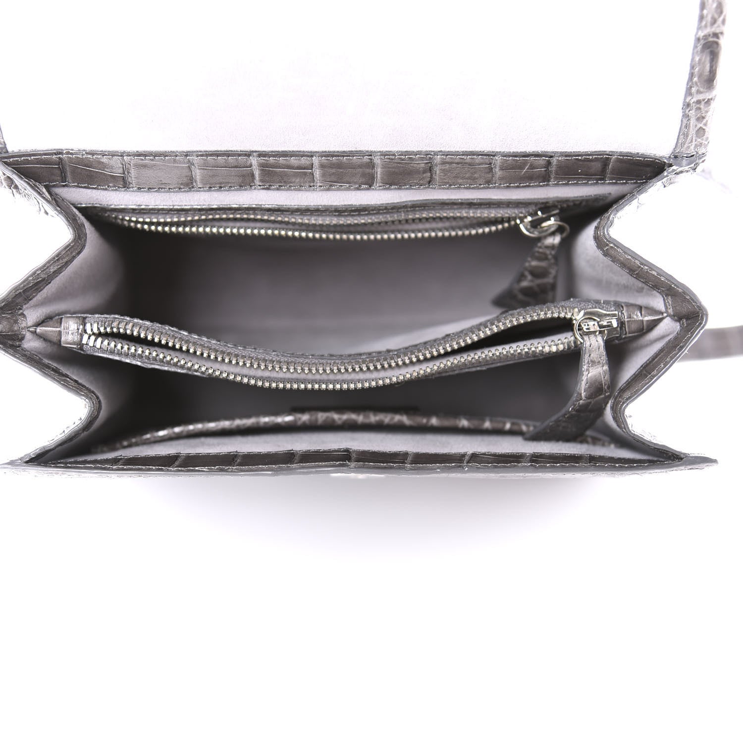 Nancy Gonzalez Crocodile Top Handle Shoulder Bag Grey 6 of 12