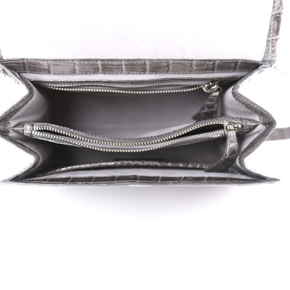 Nancy Gonzalez Crocodile Top Handle Shoulder Bag Grey 6 of 12