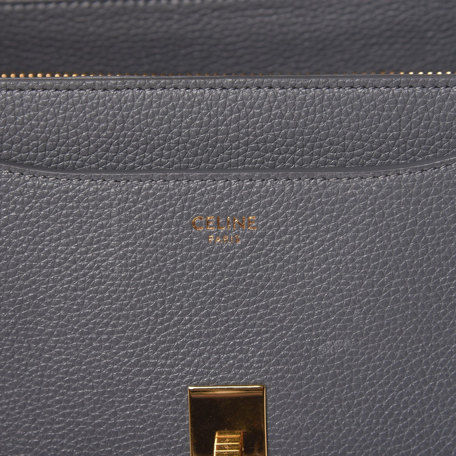 Celine Grained Calfskin Small 16 Top Handle Bag Medium Grey 6 of 9