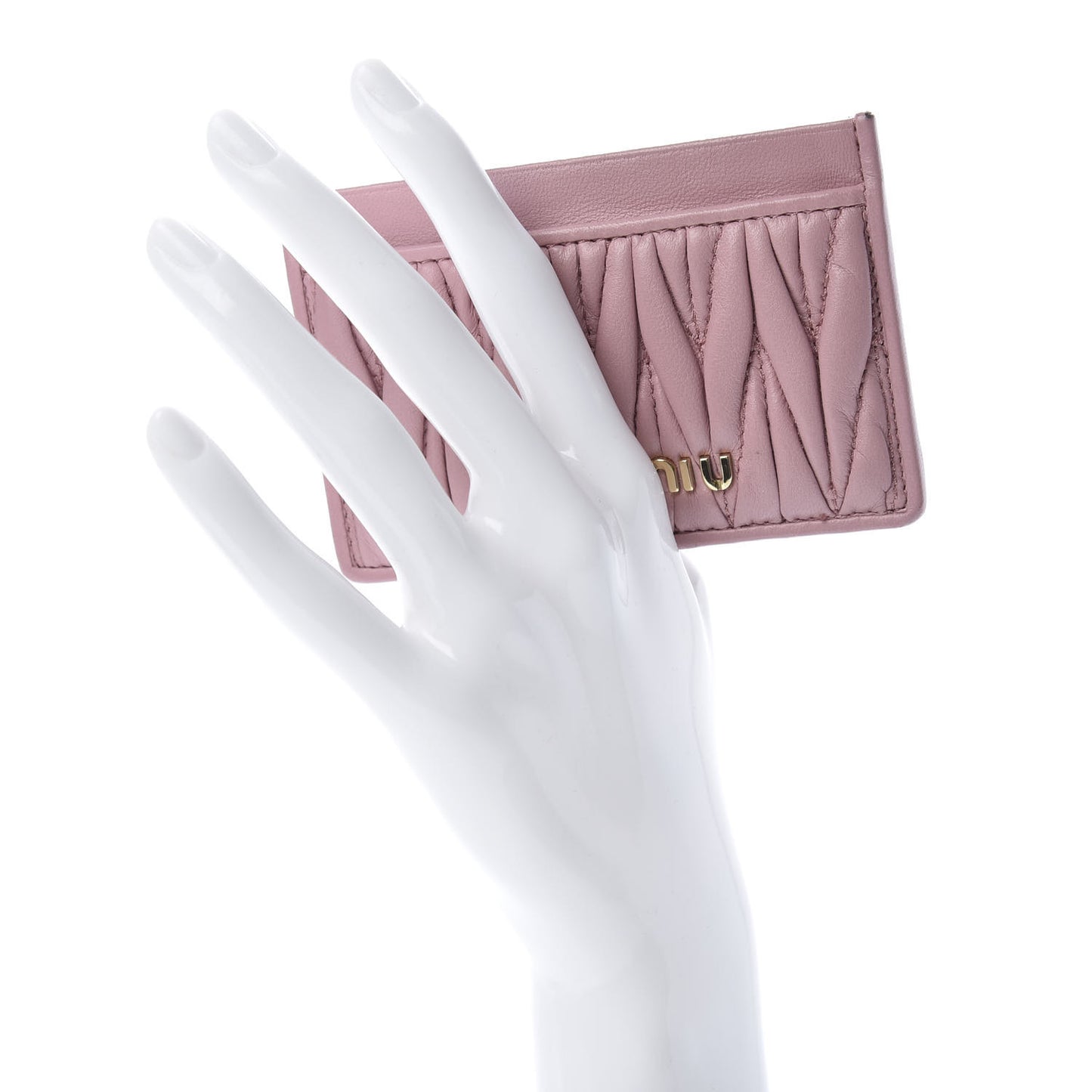 Nappa Matelasse Card Holder Rosa