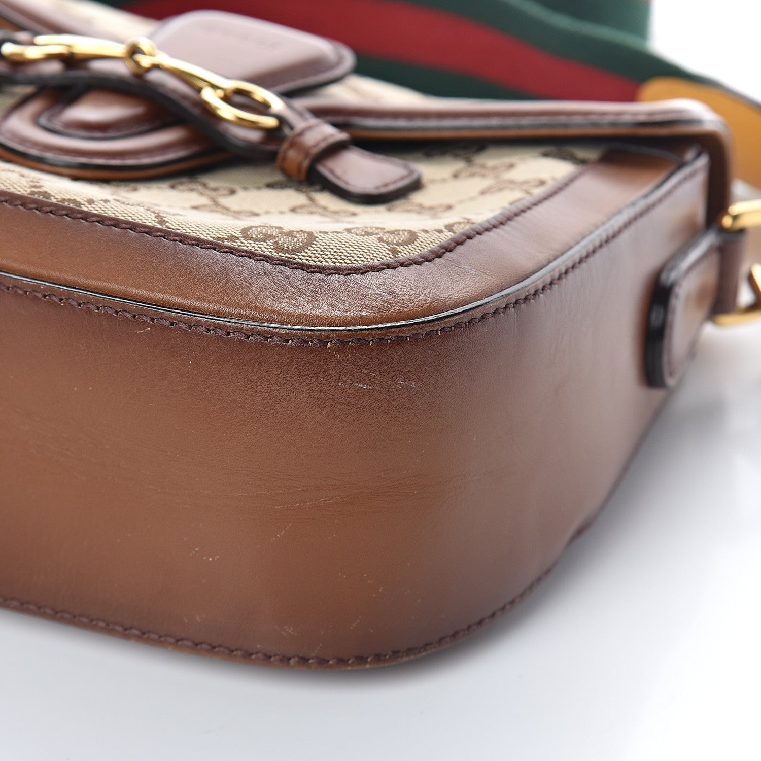 Gucci Monogram Medium Lady Web Shoulder Bag Beige Cuir 8 of 8