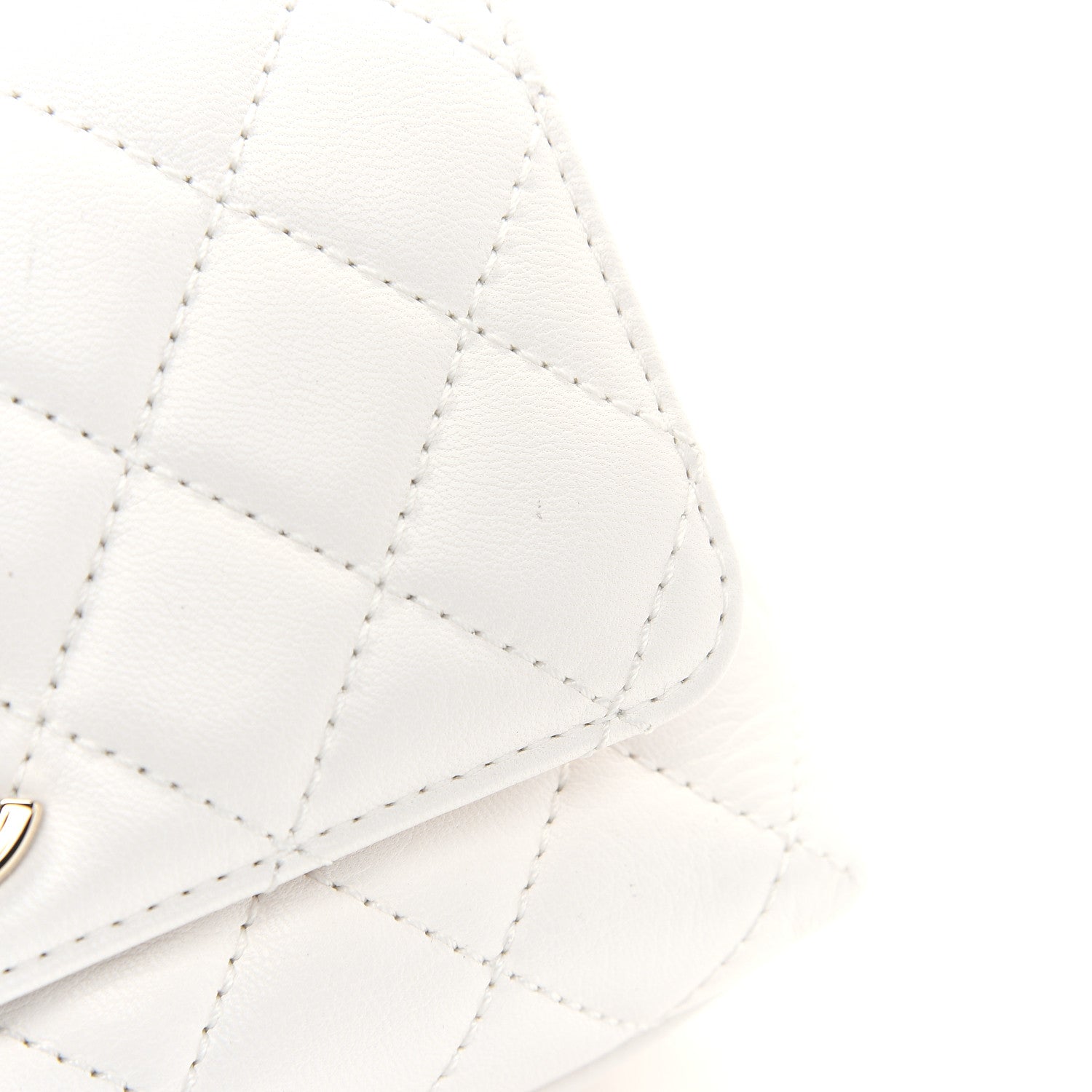 Chanel Goatskin Quilted Extra Mini Rainbow Coco Handle Flap White 10 of 11