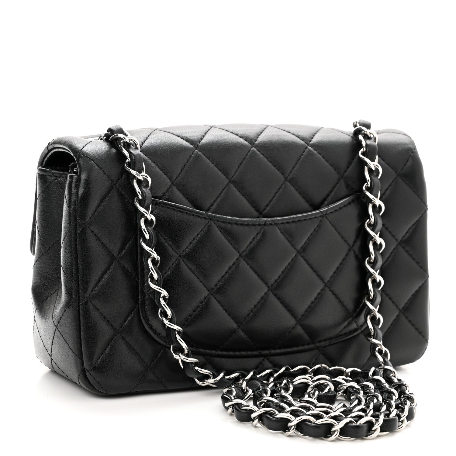 Chanel Lambskin Quilted Mini Rectangular Flap Black 3 of 10