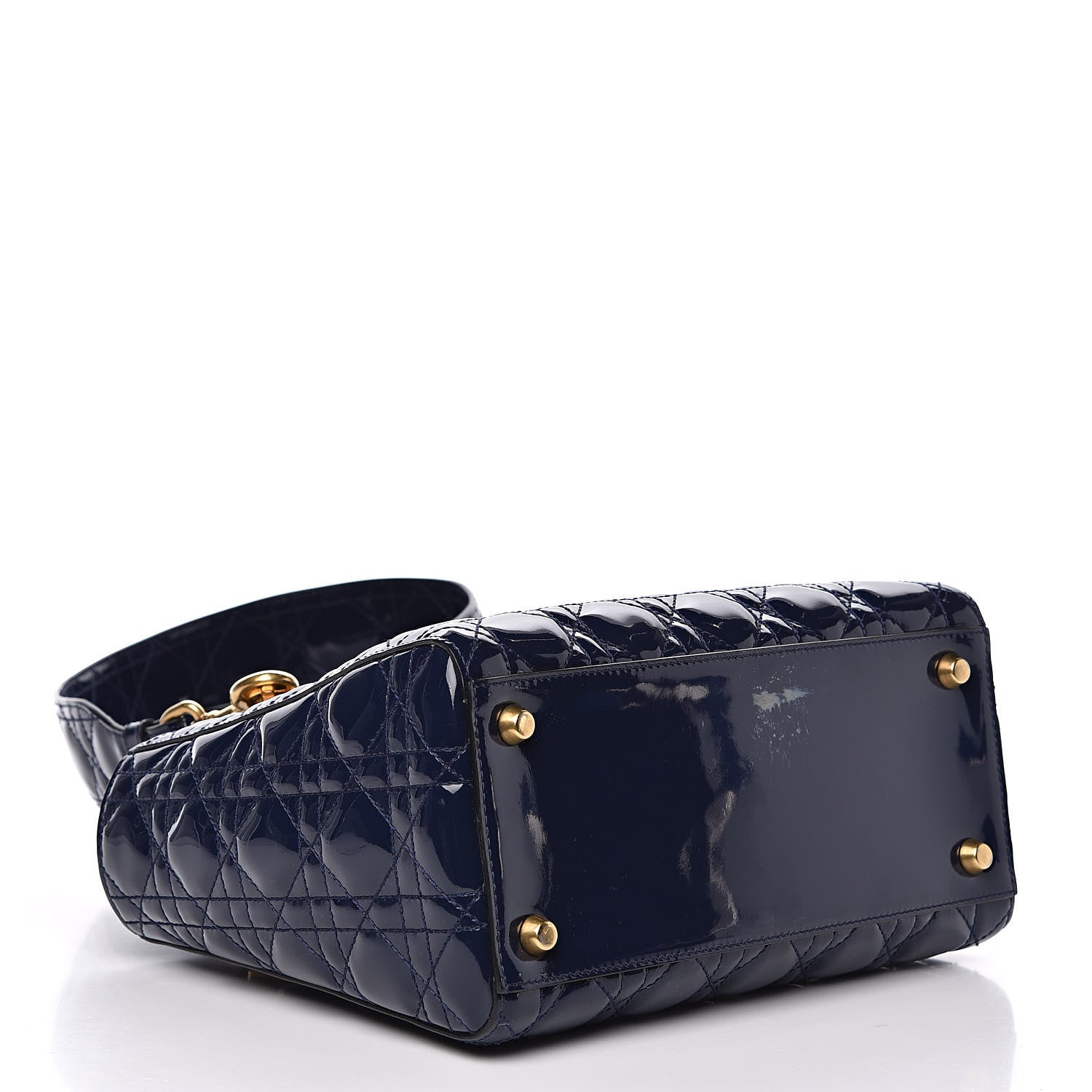 Christian Dior Patent Cannage Medium Lady Dior Navy Blue 4 of 10