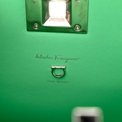 Salvatore Ferragamo Hammered Calfskin Small The Studio Box Bag Green 6 of 10