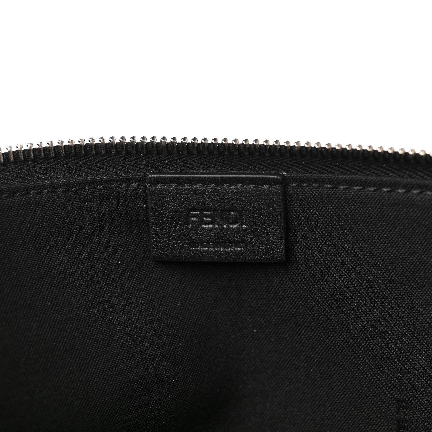 Fendi Vitello Dolce Fun Fair Embossed Zip Around Pouch Black Multicolor 6 of 8